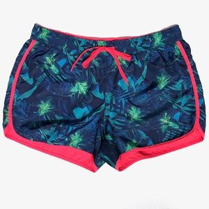 Tchibo Active shorts women M athletic running reversible tropical print and neon